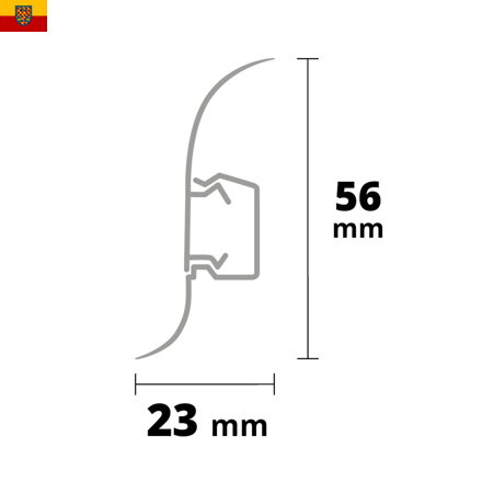 NGF56 podlahová lišta 56 mm x 23 mm x 2,5 m